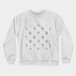 Pattern with continuous line desserts Crewneck Sweatshirt